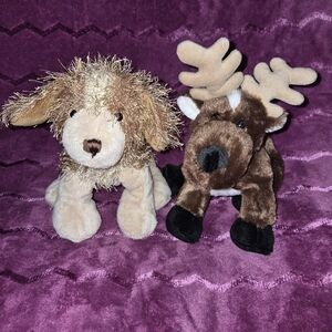 GANZ Webkinz Lot Cocker Spaniel Dog And Reindeer